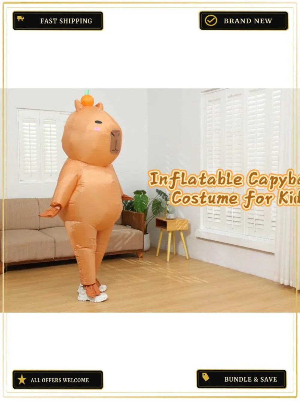 Inflatable Capybara Costume Kids Halloween Funny Blow Up Animal Cosplay Party